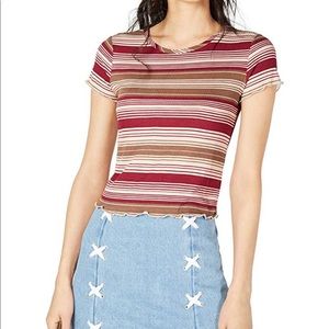 Sage the label striped top wine brown stripe